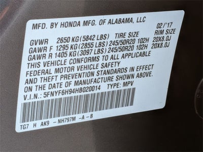 2017 Honda Pilot Touring