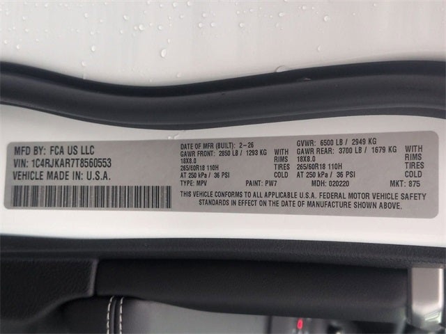 2026 Jeep Grand Cherokee L GRAND CHEROKEE L LAREDO ALTITUDE 4X4