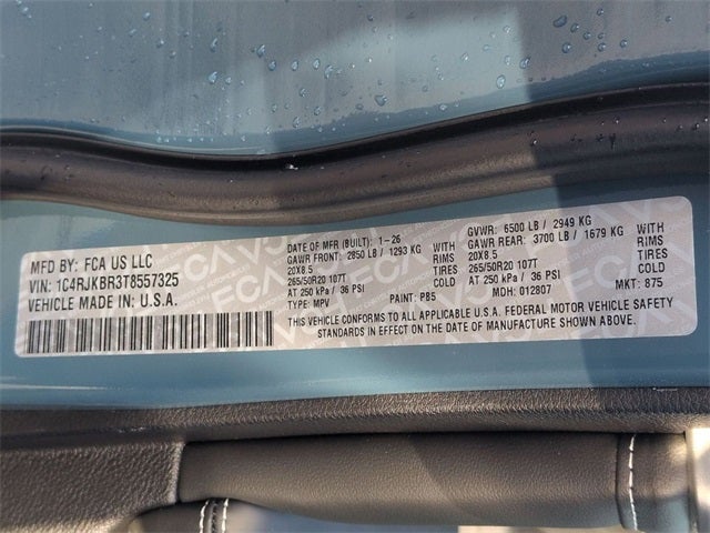 2026 Jeep Grand Cherokee GRAND CHEROKEE L LIMITED RESERVE 4X4