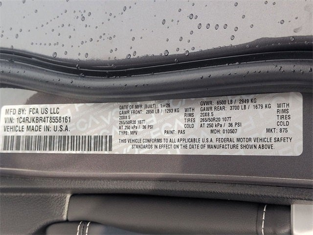 2026 Jeep Grand Cherokee GRAND CHEROKEE L LIMITED RESERVE 4X4