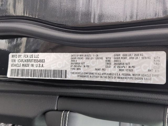 2026 Jeep Grand Cherokee GRAND CHEROKEE L LIMITED RESERVE 4X4