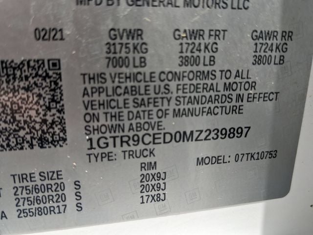 2021 GMC Sierra 1500 4WD Double Cab Standard Box Elevation