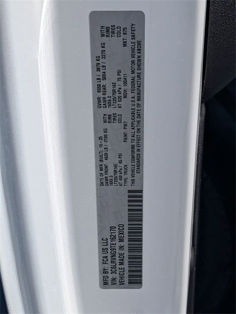 2026 RAM Ram ProMaster RAM PROMASTER 1500 TRADESMAN CARGO VAN LOW ROOF 118' WB