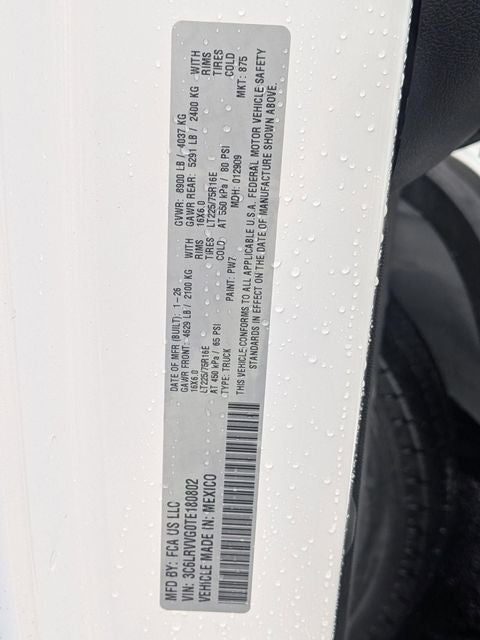 2026 RAM Ram ProMaster RAM PROMASTER 2500 TRADESMAN CARGO VAN LOW ROOF 136' WB