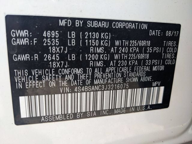 2018 Subaru Outback 2.5i Limited