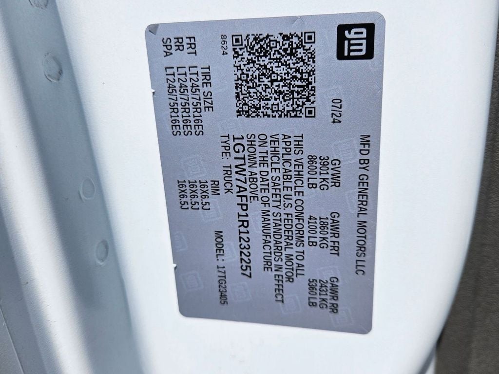 2024 GMC Savana Cargo RWD 2500 Regular Wheelbase Work Van