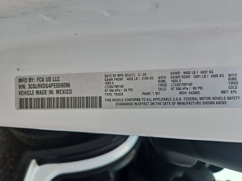 2023 RAM ProMaster 2500 Cargo Van High Roof 159' WB