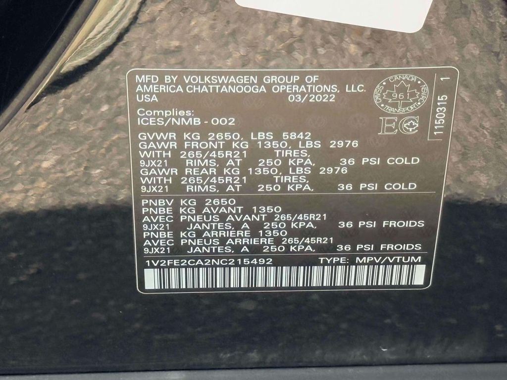 2022 Volkswagen Atlas Cross Sport 3.6L V6 SEL Premium R-Line