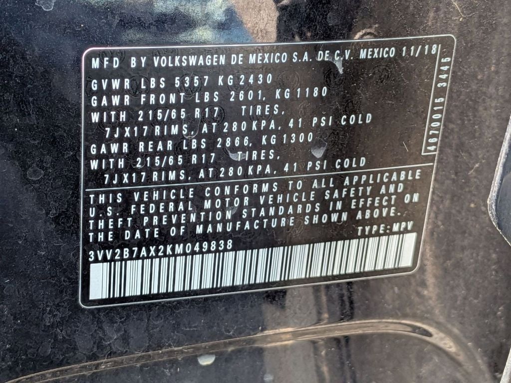 2019 Volkswagen Tiguan 2.0T SE 4Motion