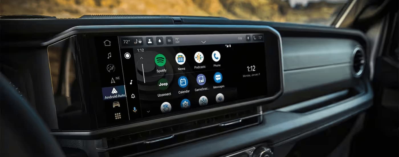 Infotainment screen in a 2026 Jeep Wrangler